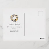 ハッピーホリデーズ金ゴールドリースクリスマスビジネス 箔シーズンポストカード (裏面)