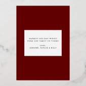 ハッピーホリデーズ金ゴールドレタリングクリスマスフォト 箔シーズンカード (裏面)