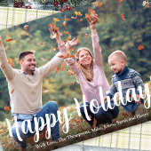 ハッピーホリデーズ金ゴールド書道ウィンタープレイド シーズンカード