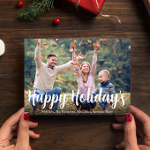 ハッピーホリデーズ金ゴールド書道ウィンタープレイド シーズンカード