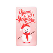 ハッピーホリデーズ陽気雪だるまクリスマス ラベル (正面)
