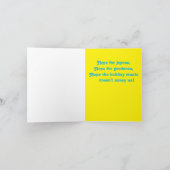 ハッピーホリデーズ雪だるまイエティおもしろい シーズンカード (内部)