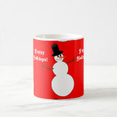 ハッピーホリデーズ雪だるまタイル コーヒーマグカップ (中央)
