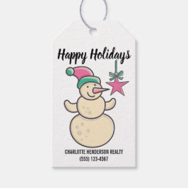 ハッピーホリデーズ雪だるま会社クリスマスギフトタグ ギフトタグ