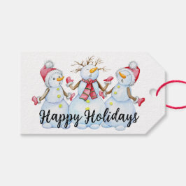 ハッピーホリデーズ雪だるま ギフトタグ