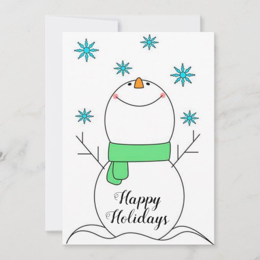 ハッピーホリデーズ雪だるま シーズンカード (正面)