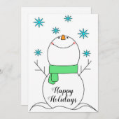 ハッピーホリデーズ雪だるま シーズンカード (正面/裏面)