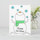 ハッピーホリデーズ雪だるま シーズンカード (スタンド正面)