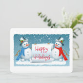 ハッピーホリデーズ雪だるま シーズンカード (スタンド正面)
