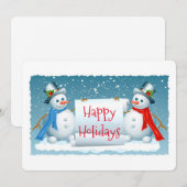 ハッピーホリデーズ雪だるま シーズンカード (正面/裏面)