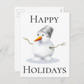 ハッピーホリデーズ雪だるま シーズンポストカード (正面/裏面)