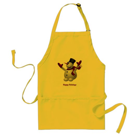 ハッピーホリデーズ雪だるま スタンダードエプロン (正面)