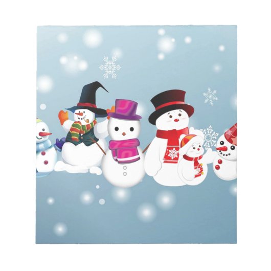 ハッピーホリデーズ雪だるま ノートパッド (正面)