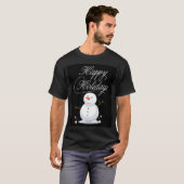 ハッピーホリデーズ雪だるま-フェスティバルクリスマスグラフィック Tシャツ (正面フル)