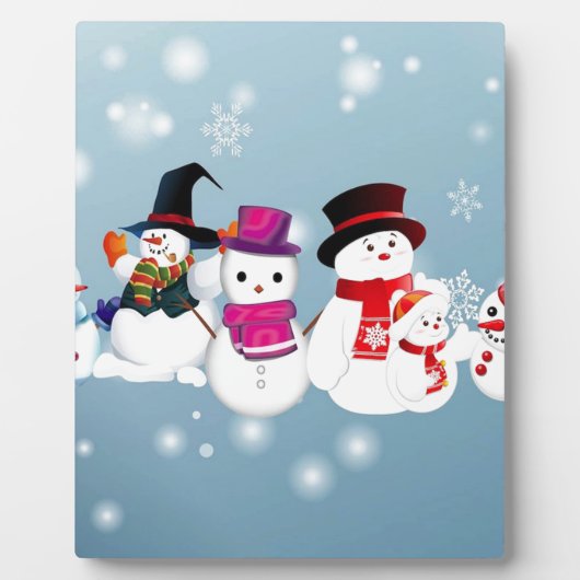 ハッピーホリデーズ雪だるま フォトプラーク (正面)
