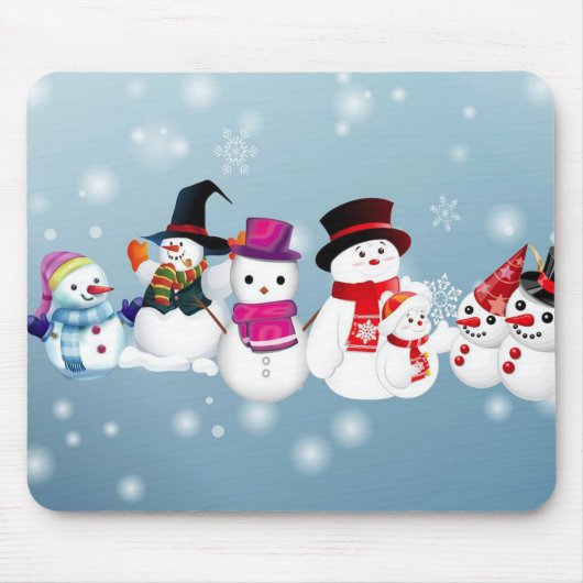ハッピーホリデーズ雪だるま マウスパッド (正面)