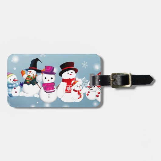 ハッピーホリデーズ雪だるま ラゲッジタグ (正面横)