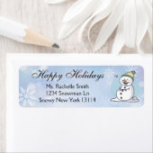 ハッピーホリデーズ雪だるま ラベル (インサイチュ)