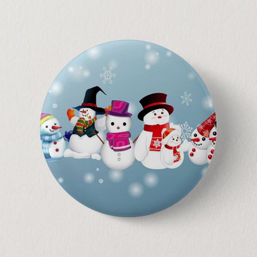 ハッピーホリデーズ雪だるま 缶バッジ (正面)