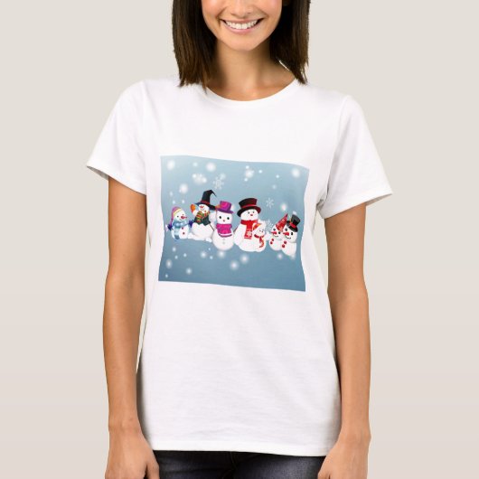 ハッピーホリデーズ雪だるま Tシャツ (正面)
