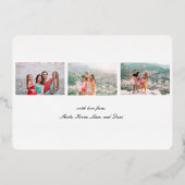 ハッピーホリデーズ4フォトファミリーバケーション金ゴールド 箔シーズンカード (裏面)