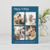 ハッピーホリデーズ4写真と文字 パーソナライズされた シーズンカード (スタンド正面)