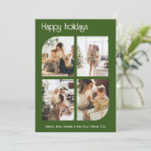 ハッピーホリデーズ4写真と文字 パーソナライズされた シーズンカード (スタンド正面)