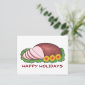 ハッピーホリデーズ グレイズドハムのディナー フードイラスト シーズンポストカード (スタンド正面)