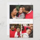 ハッピーホリデーズ ゴールド シンプル フォト ホリデー カード (裏面)