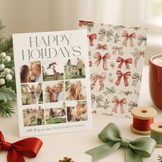 ハッピーホリデーズ フォト コラージュ シーズンカード