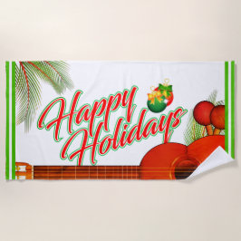 ハッピーホリデーズ/ミュージカル楽器 ビーチタオル