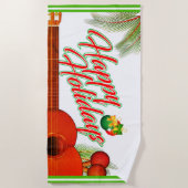 ハッピーホリデーズ/ミュージカル楽器 ビーチタオル (正面)