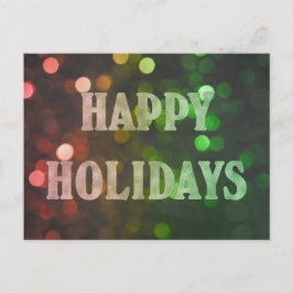 ハッピーホリデーズ《写真》ぼけ味レッド&グリーン シーズンポストカード
