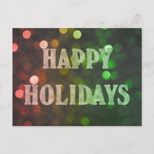 ハッピーホリデーズ《写真》ぼけ味レッド&グリーン シーズンポストカード (正面)