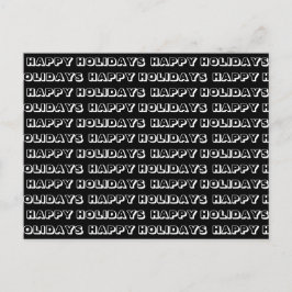 「ハッピーホリデーズ」白黒 ポストカード