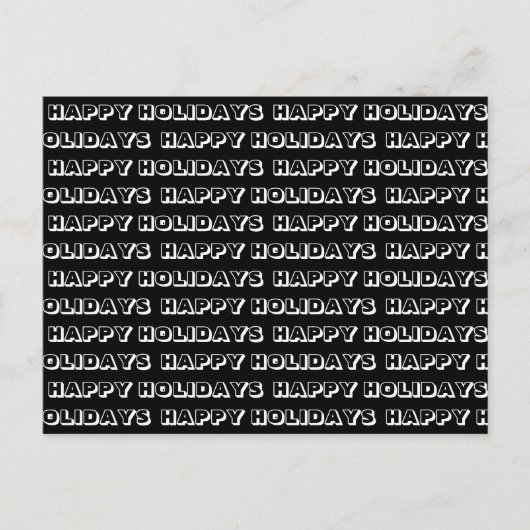 「ハッピーホリデーズ」白黒 ポストカード (正面)