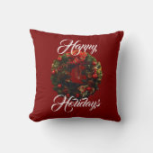 「ハッピーホリデーズ」装飾用クッション クッション (正面)