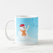 「ハッピーホリデーズ」雪だるまマグ コーヒーマグカップ (左)
