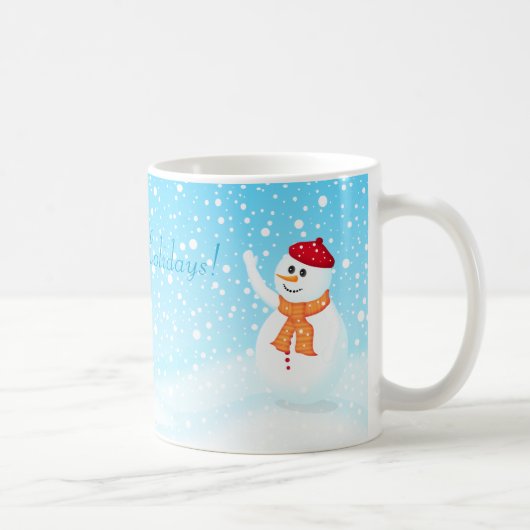 「ハッピーホリデーズ」雪だるまマグ コーヒーマグカップ (右)