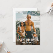 ハッピーホリデーズfrom Hawaii photo holiday card カード (正面/裏面インサイチュ)