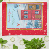 ハッピーホリデータイカスタマイズム キッチンタオル (折り畳み)