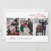 ハッピーホリデータイポグラフィ数々のフォトホリデーカード シーズンカード (正面)