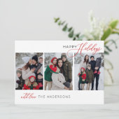 ハッピーホリデータイポグラフィ数々のフォトホリデーカード シーズンカード (スタンド正面)