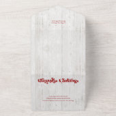 ハッピーホリデータイポグラフィ素朴オンウッド5 – 写真 オールインワン招待状 (外側)