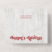 ハッピーホリデータイポグラフィ素朴オンウッド5 – 写真 オールインワン招待状 (裏面)