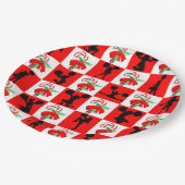 ハッピーホリデーチアリーティングクリスマス ペーパープレート (アングル)