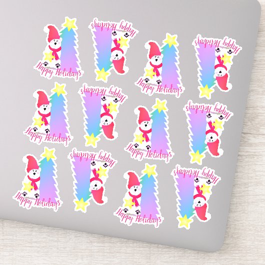 ハッピーホリデーデザイナーポーラーベスティッキー シール (詳細)