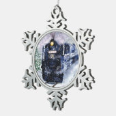 ハッピーホリデーノーザン表現オーナメント スノーフレークピューターオーナメント (右)