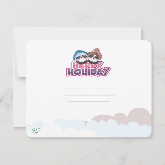 ハッピーホリデーパンダ 招待状 (裏面)