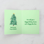 ハッピーホリデーパーソナライズされたクリスマスツリーカード シーズンカード (内部)